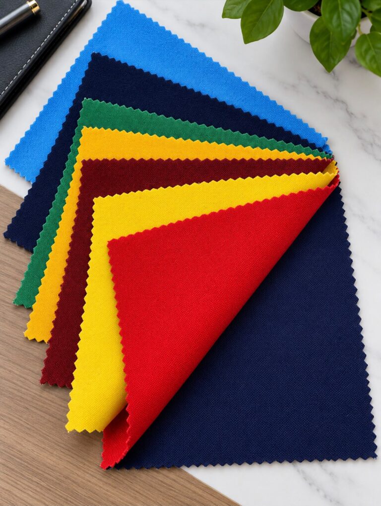 Range of dyed canvas fabrics in multiple solid colours