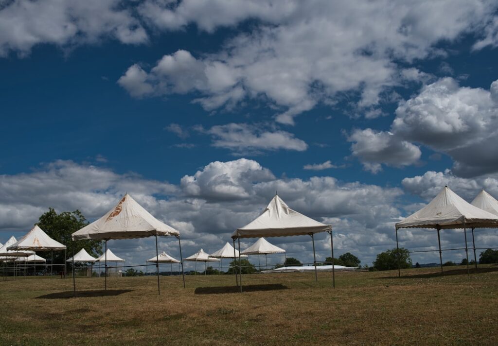 Canopy shelters made from polyester fabric