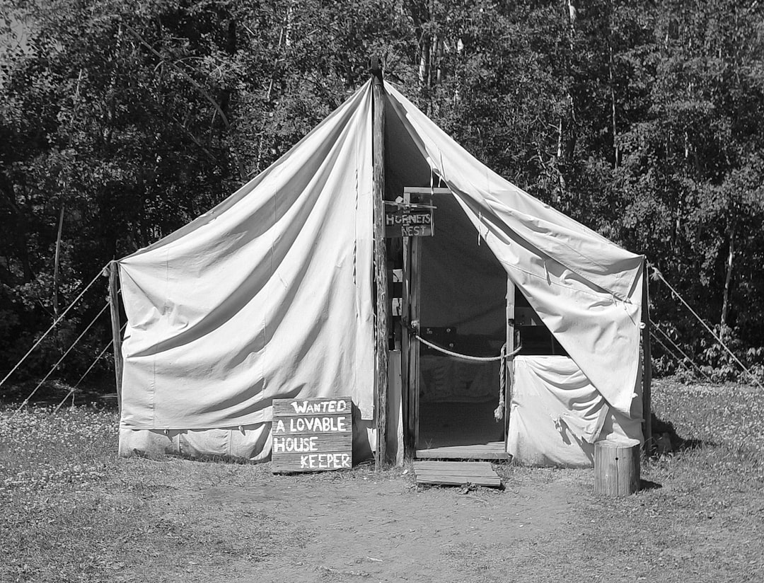 Tents Heavy-duty canvas tent with open flap entrance