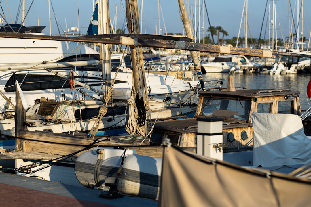 Applications Boats docked in a sunny marina ready for cover fitting